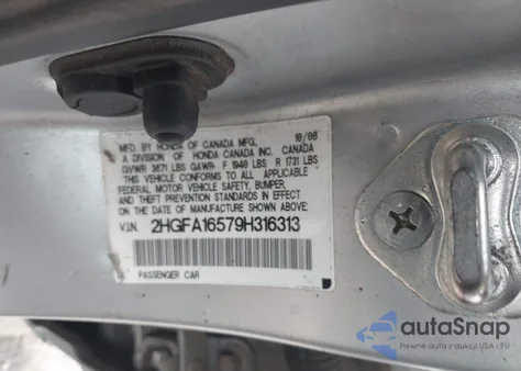 2009 Honda Civic Lx из США, поврежденный, VIN 2HGFA16579H316313